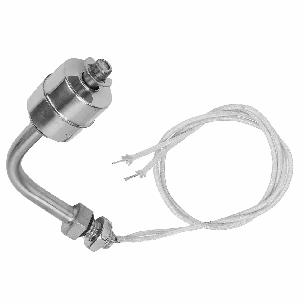 Czujniki poziomu napełnienia, stal nierdzewna 304, przełącznik pływakowy 0~220 V, 75 mm, stal nierdzewna, odporna na wysokie temperatury, czujnik poziomu cieczy, jak na zdjęciu, 12*6*3