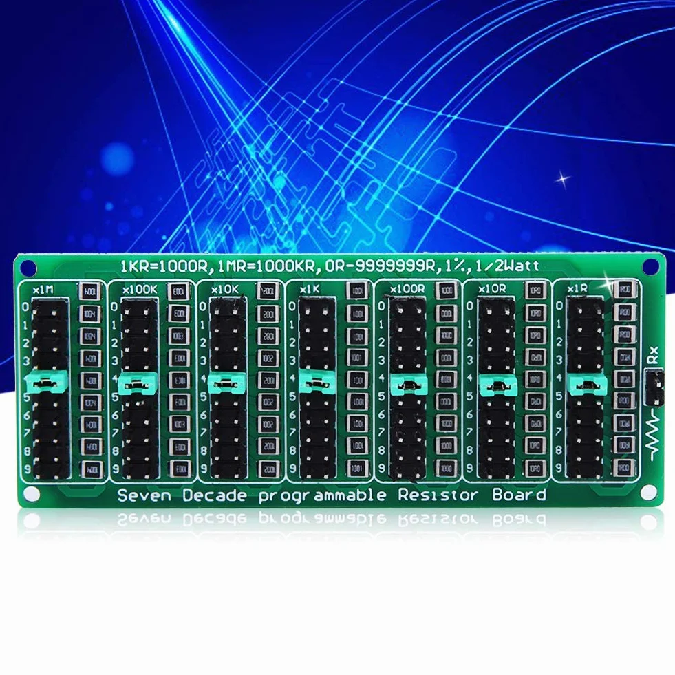 Rezystor programowalna płytka rezystora 0.1R - 9999999R 8 Sekcja 0.1R Precyzyjny element elektroniczny mały rozmiar do eksperymentów edukacyjnych projektowanie