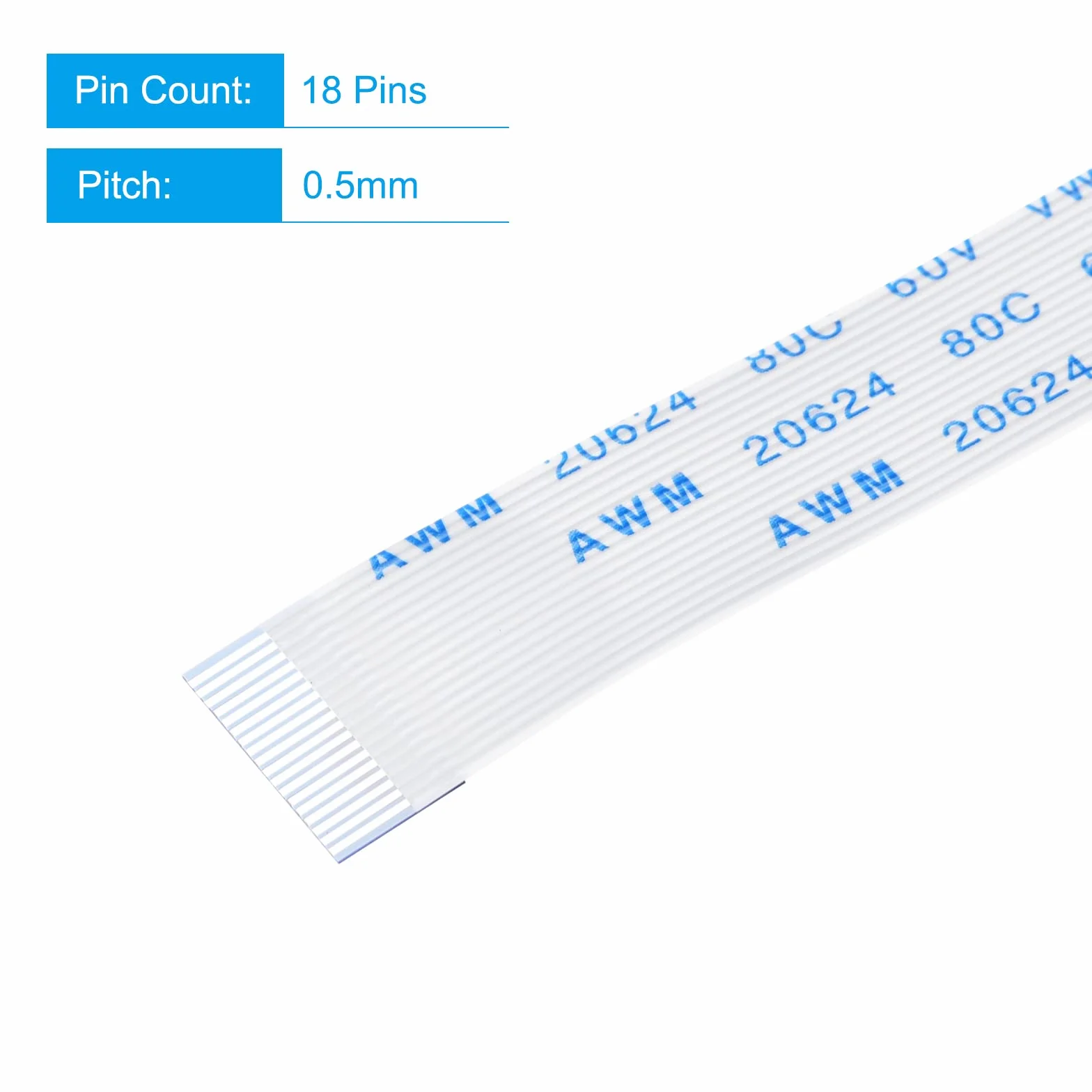 sourcing map FFC FPC kabel 18 pin 0,5 mm 300 mm typ A do drukarki LCD 3D