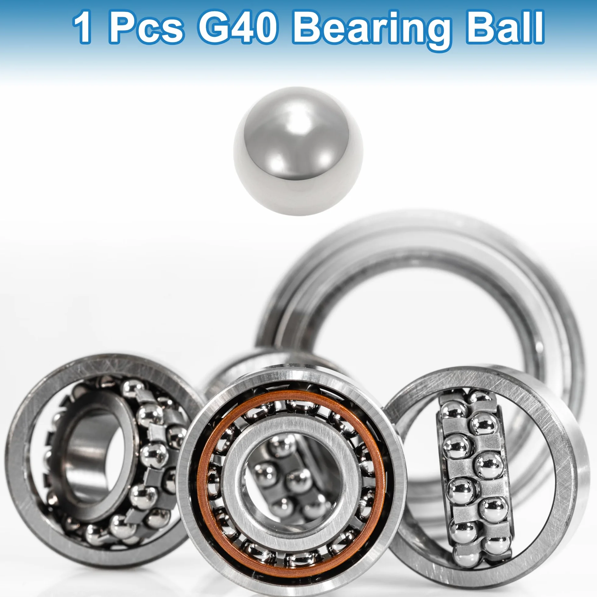 Łożyska kulkowe, stal G40, kulka, precyzyjna, kolor srebrny, 1 sztuka, 43,0 mm