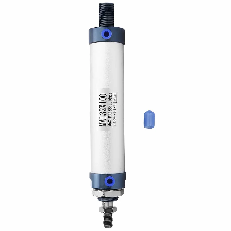 Cylinder Pneumatyczny, średnica 32 Mm, Skok 25/50/75/100 Mm Mini Cylinder Pneumatyczny Pojedynczy Pręt ze Stopu Aluminium Pneumatyczne Powietrze Dwustronnego Działania,