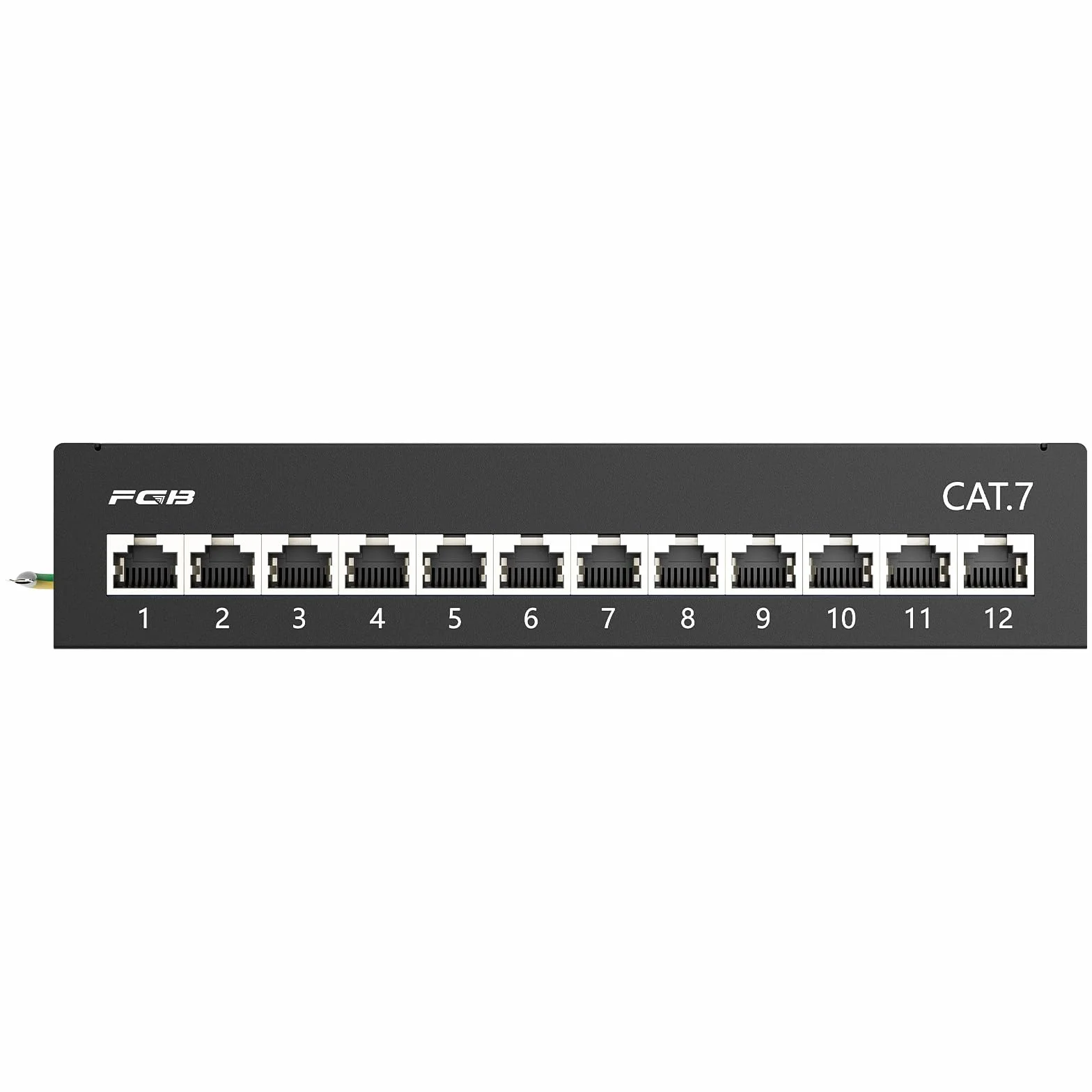 FGB CAT 7 Patchpanel panel dystrybucyjny 12-portowy - montaż stołowy/na ścianie/na biurko ekranowany 12X gniazdo RJ45 - LSA panel dystrybucyjny dla przełącznika sieciowego Gigabit