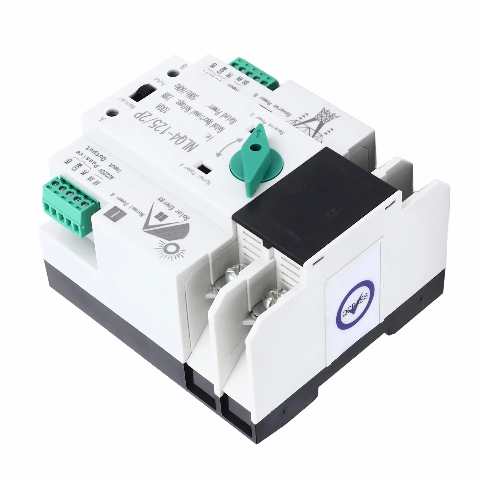 Automatyczny Przełącznik Zasilania NLQ4 125/2P 100A 230V Mini ATS Podwójny