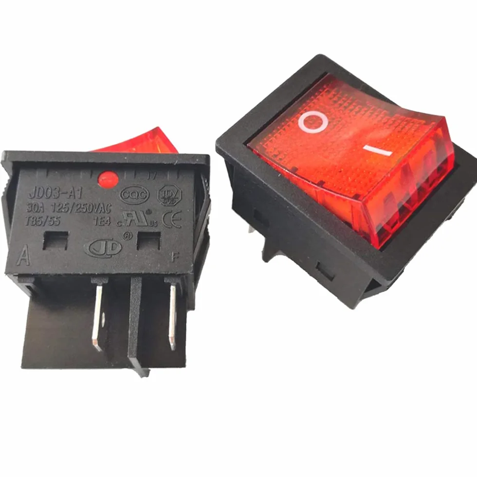 Przełącznik kołyskowy 4-pinowy 30A 125/250V AC ON OFF JD03-A1 do spawarki inwerterowej, opakowanie 2 szt