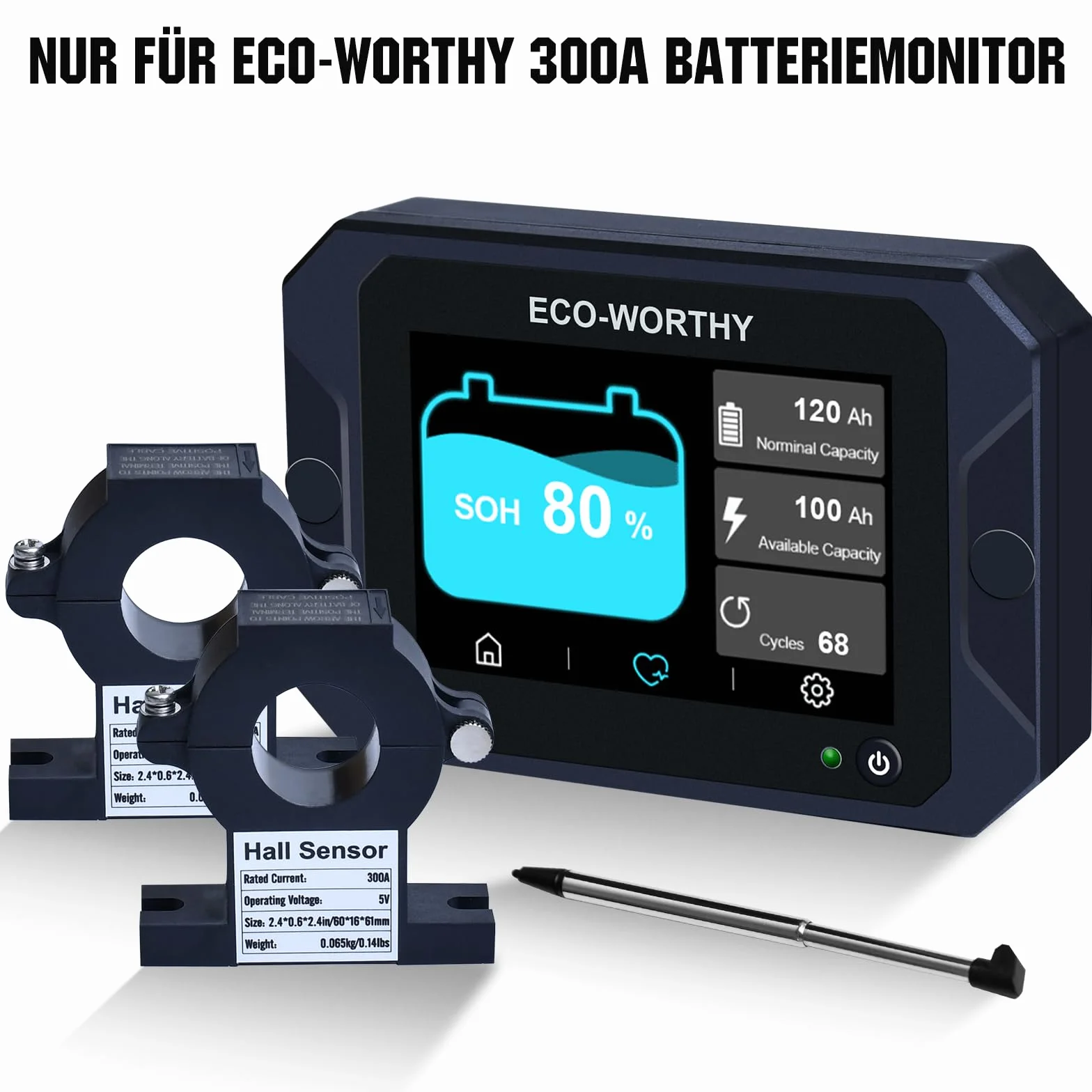 ECO-WORTHY Hall-Sensor AC/DC- 9V-80V akcesoria do baterii monitora