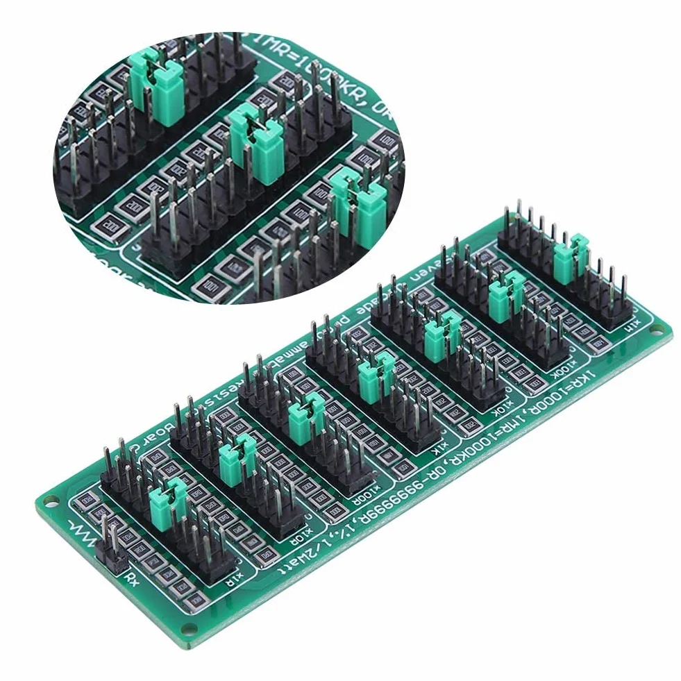 Rezystor programowalna płytka rezystora 0.1R - 9999999R 8 Sekcja 0.1R Precyzyjny element elektroniczny mały rozmiar do eksperymentów edukacyjnych projektowanie