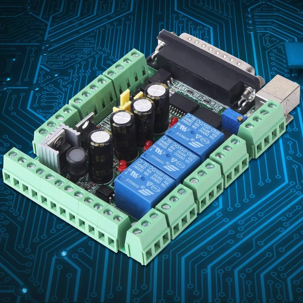 CNC Breakout Board, 4-osiowy 6-osiowy adapter CNC Control Motion Control Breakout Board, do maszyny do grawerowania CNC, tokarki CNC, cięcia plazmowego CNC, 15-32 V DC