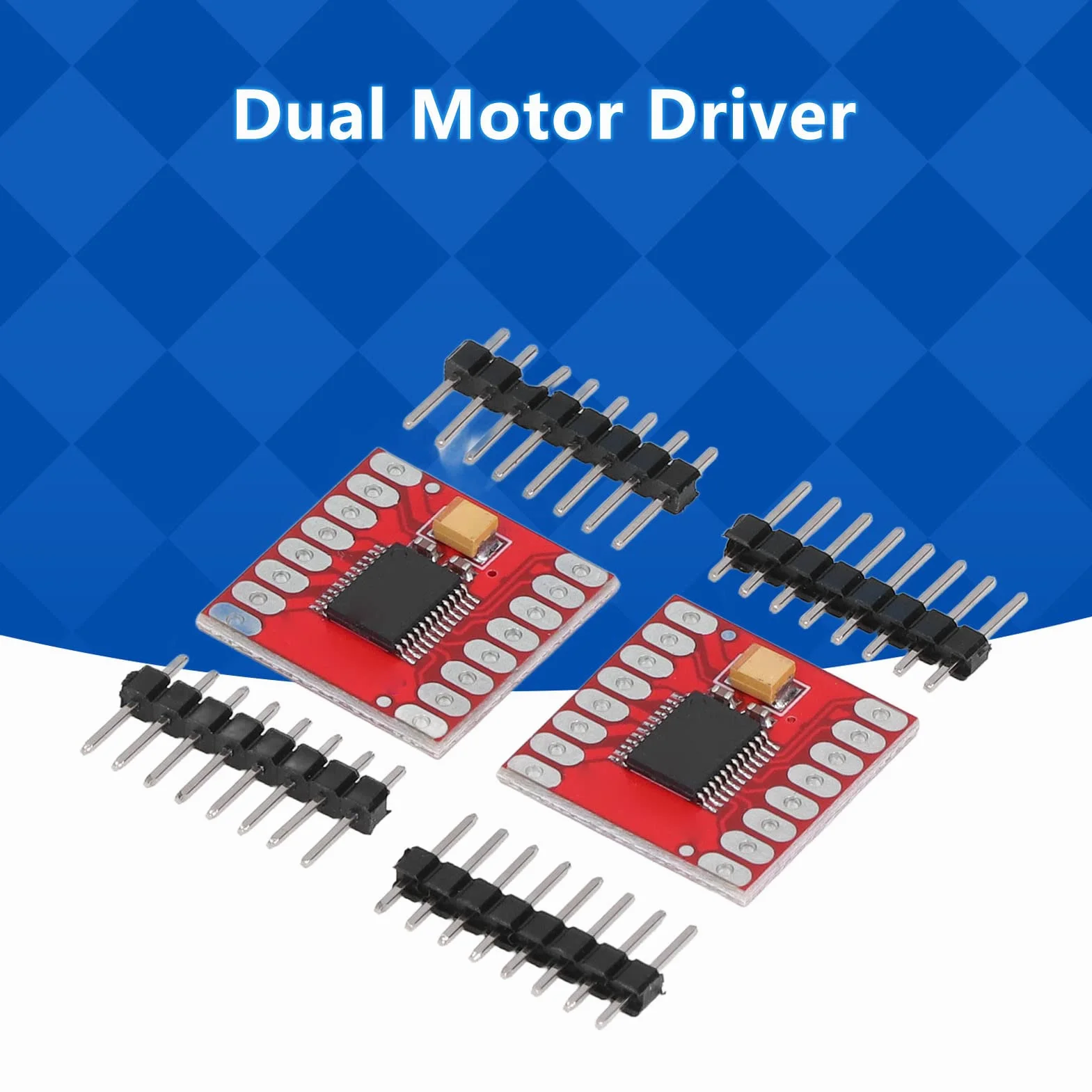 2 zestawy Moduł napędu silnika - Dual Driver Controller Board H Bridge do silnika stałego i krokowego z zabezpieczeniem nadprądowym, TB6612FNG H Bridge 21 x 21 mm / 0,83 x 0,83 cala