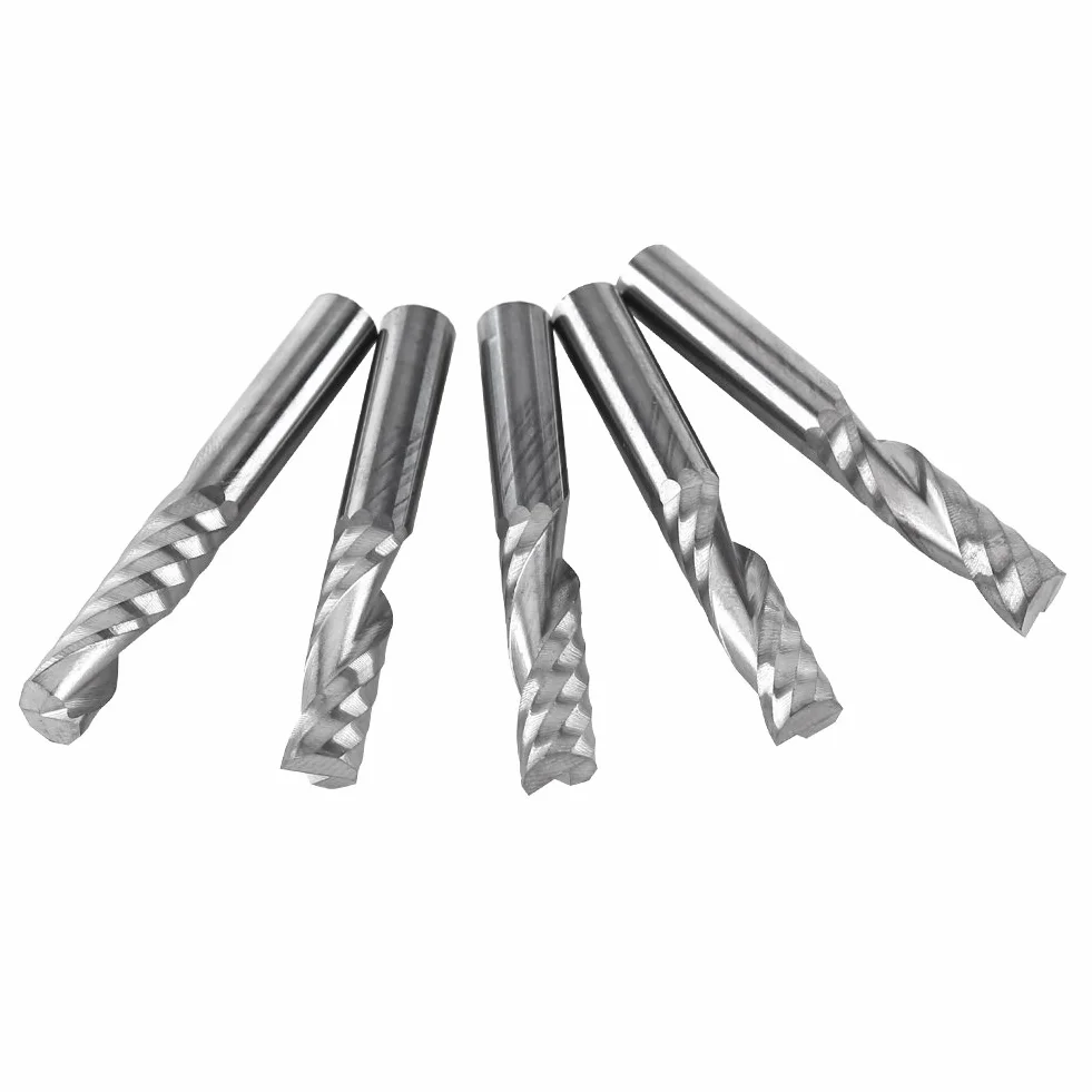 Freesbity 5 sztuk 6 mm trzpień pojedynczy frez frezarski narzędzie do wiercenia węglik wolframu frezy CNC frezy do drewna, stali aluminiowej, PCB PCB PCV, włókno węglowe