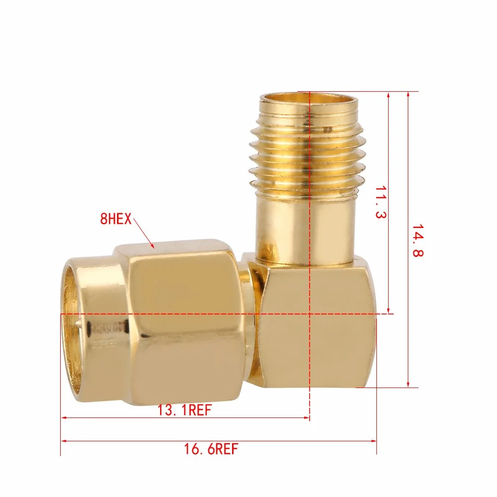 Walfront Adapter SMA kątowy 90° złącze koncentryczne RF do anteny Wi-Fi