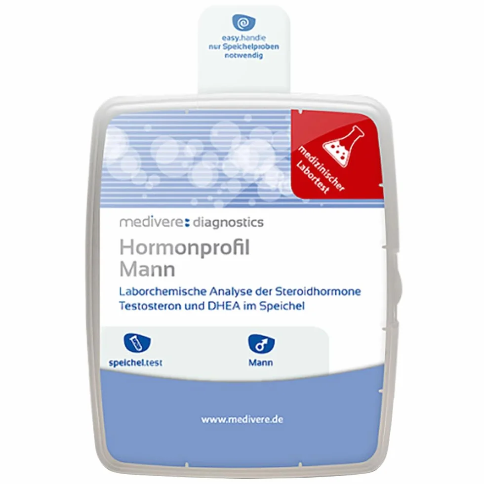 medivere Profil hormonalny męski test śliny – laboratoryjna analiza chemiczna hormonów steroidowych, testosteronu i DHEA w ślinie