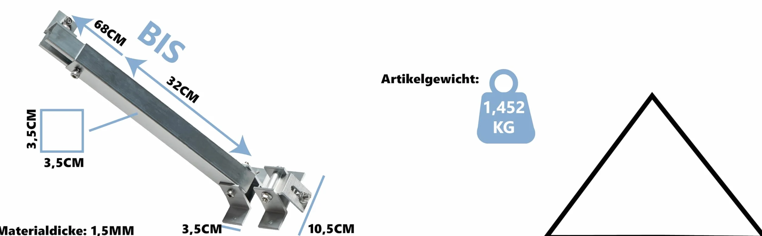 Uchwyt do modułu solarnego do płaskiego dachu, dachu, ściany, łodzi, przyczepy kempingowej, kątowego aluminiowego wspornika do PV, modułu solarnego (aluminiowo-srebrny, 1 zestaw 15°-30°)
