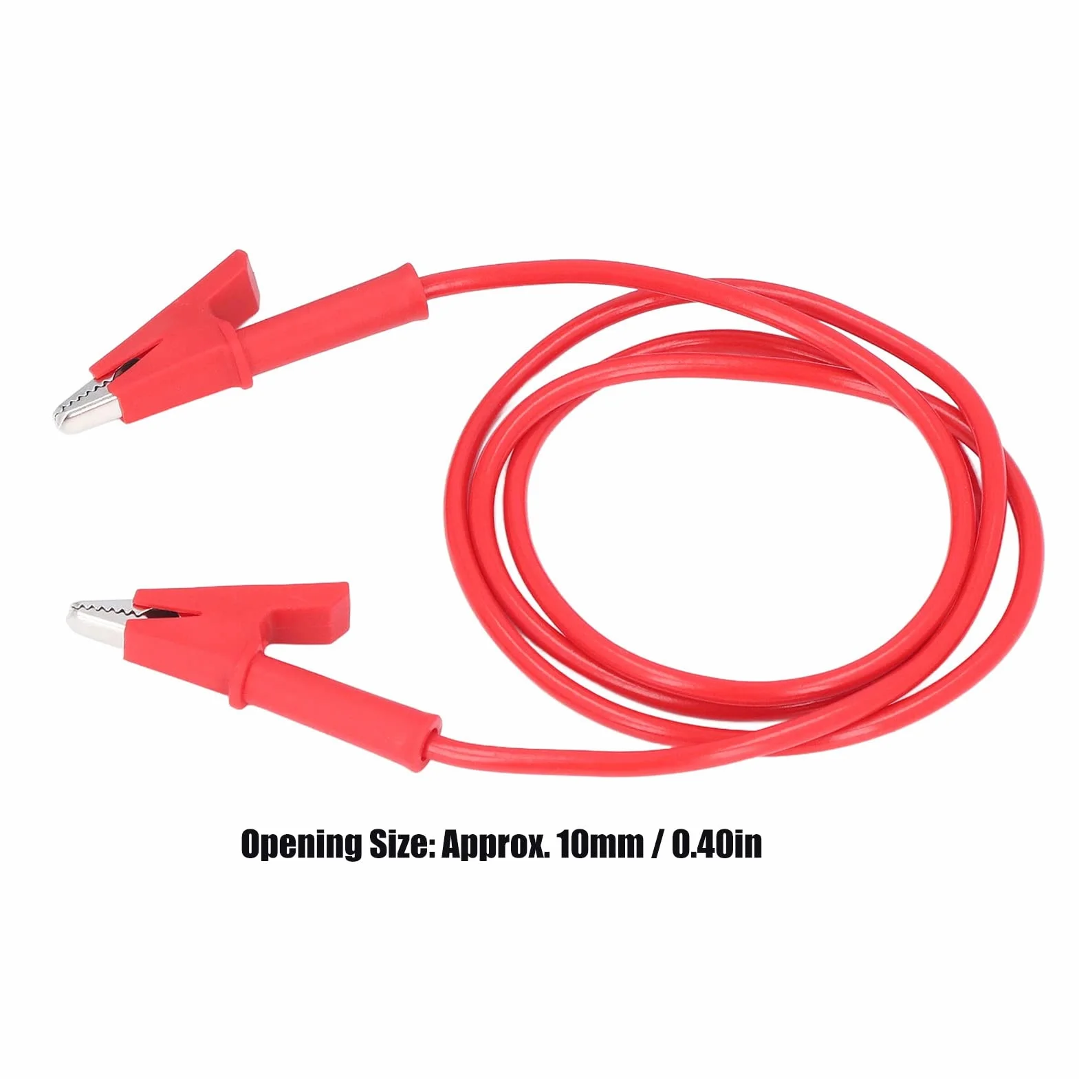 Kabel z Podwójnymi Końcówkami Krokodylowymi, 1 Zestaw Podwójnych Zacisków Krokodylkowych, Mosiężne Silikonowe Zaciski Krokodylkowe, 20A 3000V Podwójne Zakończone, Przewody Pomiarowe