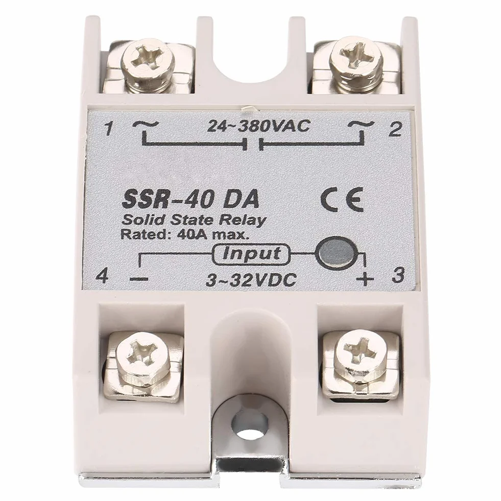 Przekaźnik półprzewodnikowy wejście DC-AC 40A moduł przekaźnika SSR 3 V-32 V DC do 24 V-380 V AC normalnie otwarty typ
