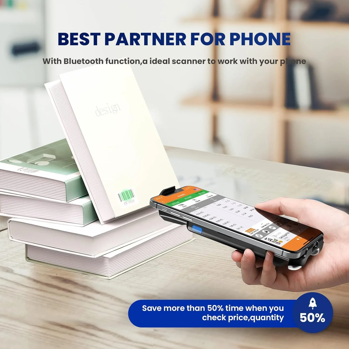 Eyoyo Bezprzewodowy Skaner Kodów Kreskowych Bluetooth 2D 1600 mAh Android iOS iPhone