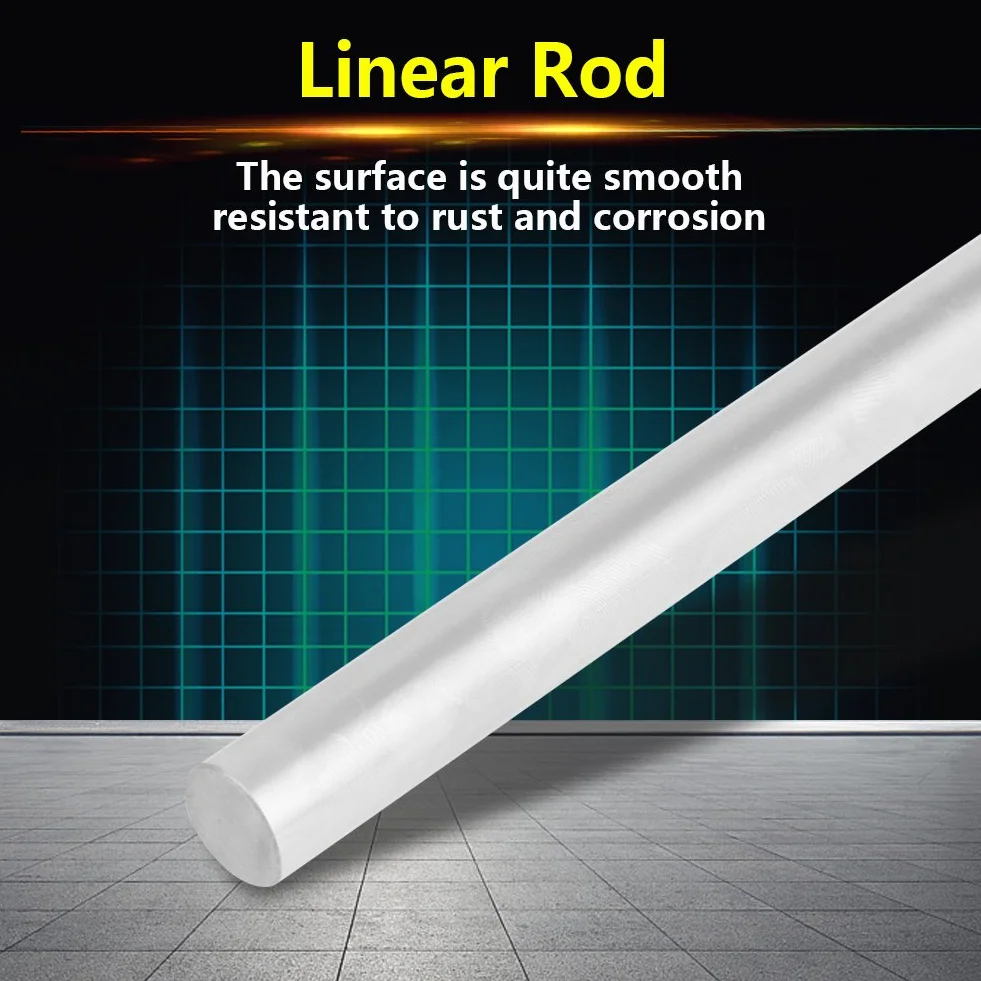 1pc Stalowy Wał Liniowy z łożyskiem Cylindrycznym Oś Liniowa Prosty Okrągły Pręt o średnicy 10mm Liniowy Ruch Pręt ze Stali Nierdzewnej Prosty Okrągły Pręt Liniowy(200mm)