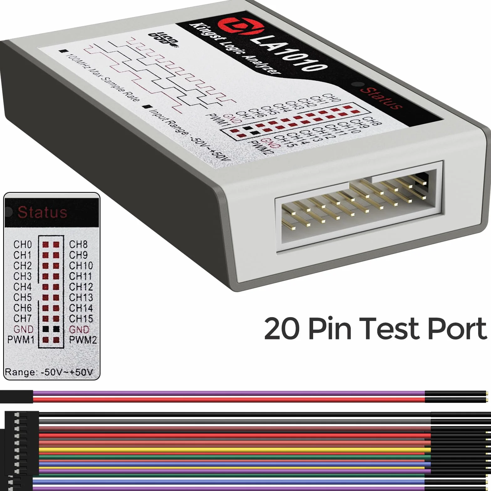 InnoMaker LA1010 USB Analizator Logiczny 16 Kanałów 100MHz Przenośny