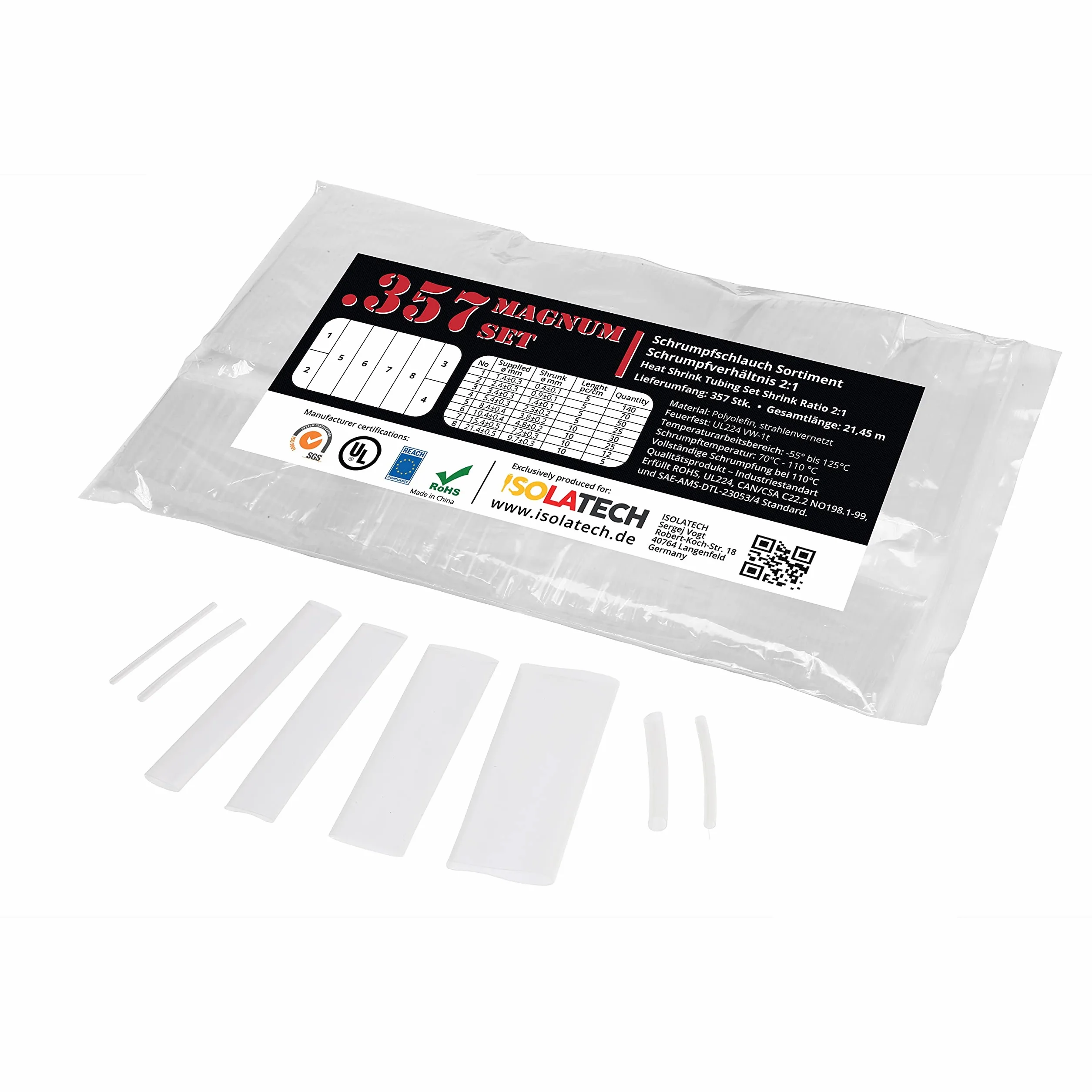 ISO-PROFI® 357-Magnum torba termokurczliwa 2:1 przezroczysty