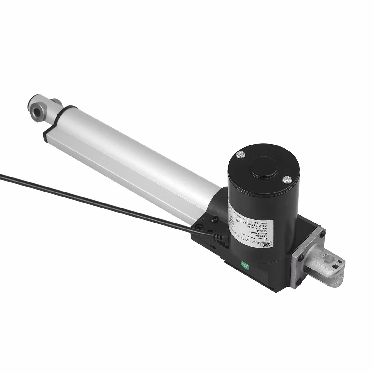 Justech Napęd liniowy DC 24 V Heavy Duty 6000N/1280 LBS 200 mm/8 cali liniowy napęd ruchu ze stopu aluminium do elektrycznych otwieraczy drzwi, automatycznych maszyn RV