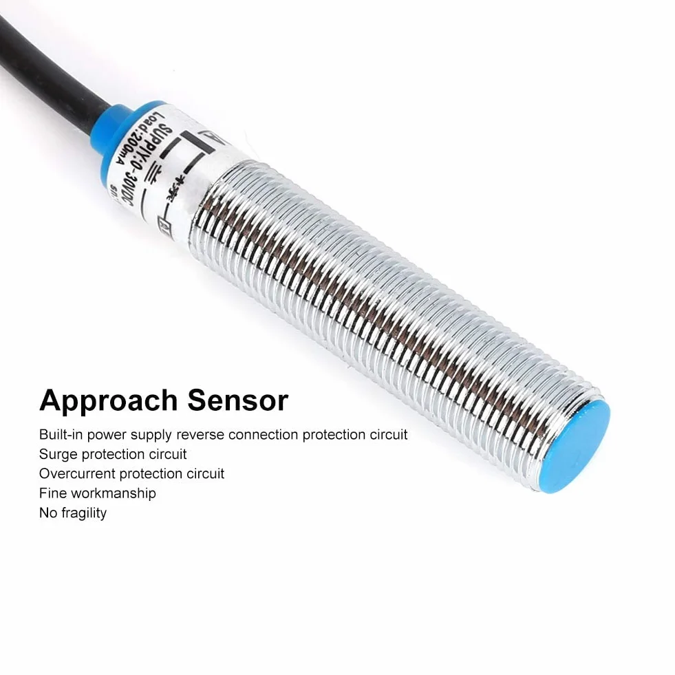 Czujnik zbliżeniowy indukcyjny GHG12-10A metal długi korpus DC 0-35V