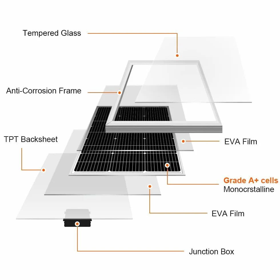 DOKIO Panel słoneczny 100 W monokrystaliczny 12 V TÜV