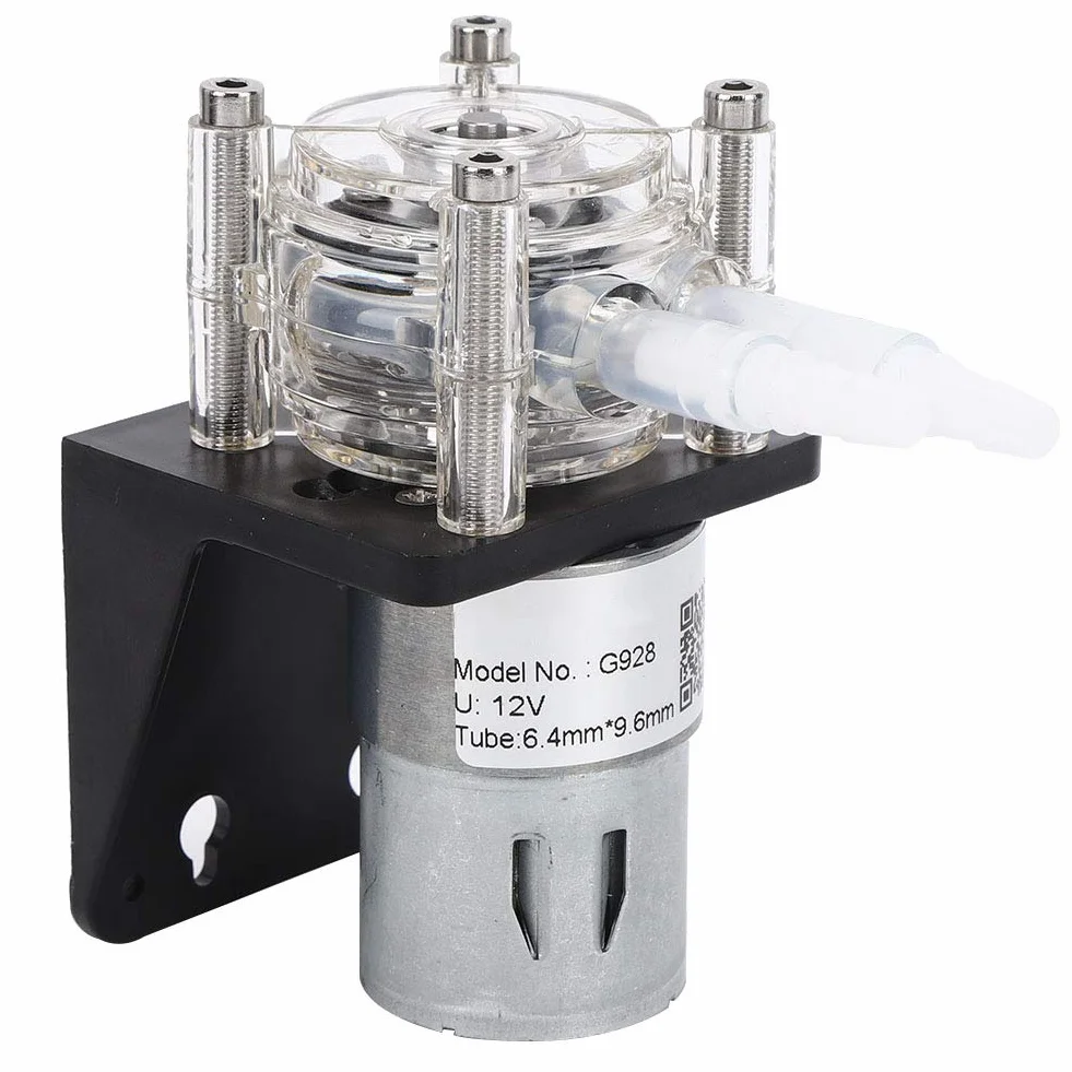 Pompa perystaltyczna o dużym przepływie, odporna na korozję, z przezroczystą głowicą PC, 500 ml/min, pompa perystaltyczna z kluczem (12 V)