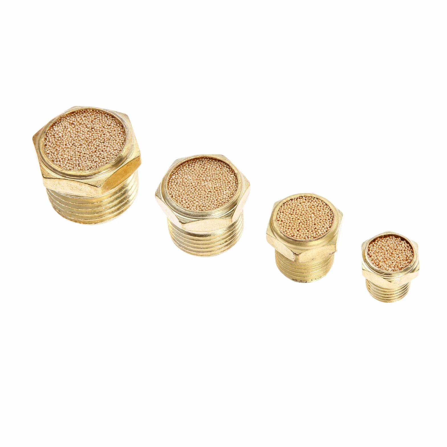 Pneumatyczne Odpowietrznik Tłumik 1/8" 1/4" 3/8" 1/2" Mosiądz Reduktor Hałasu 5 Sztuk