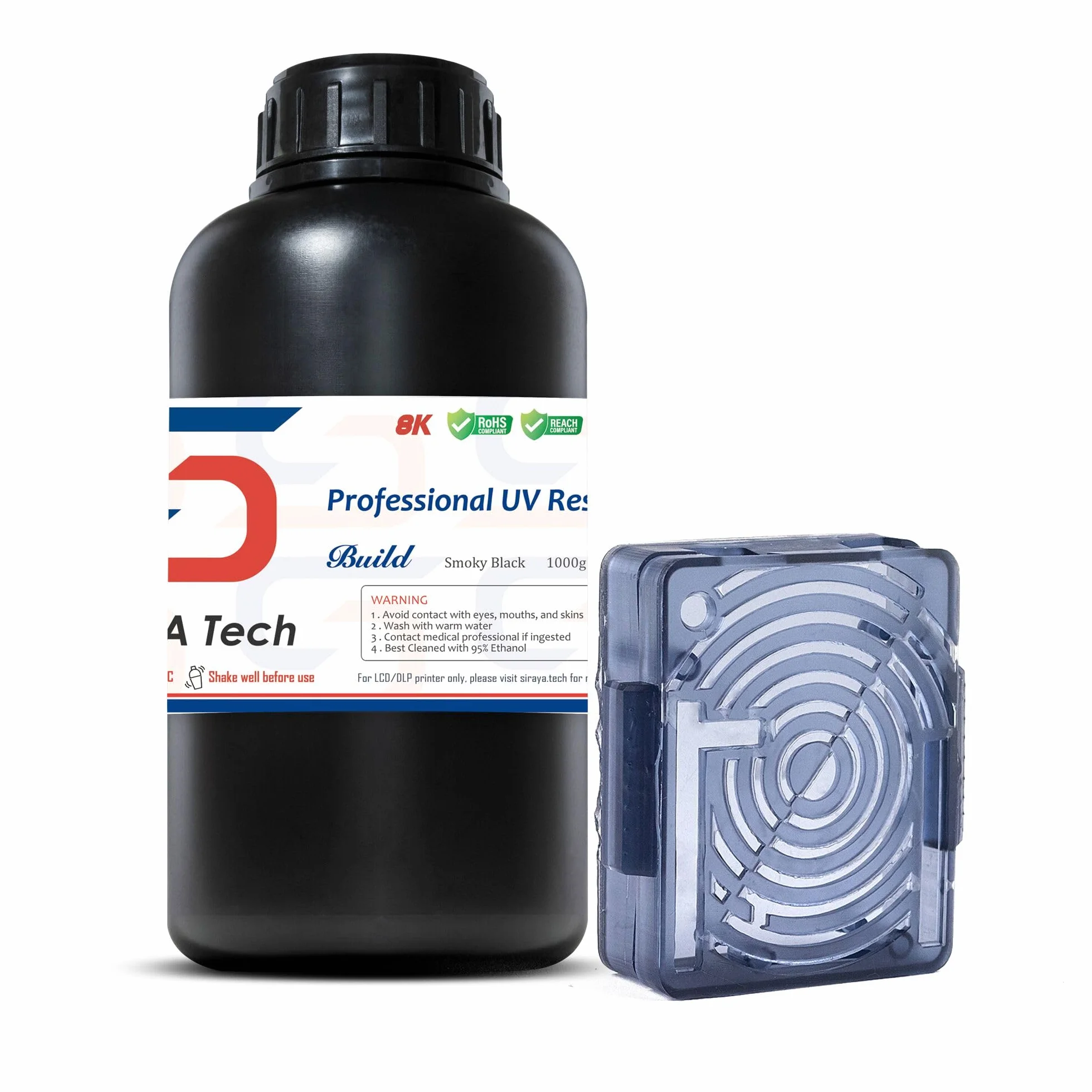 Siraya Tech Build Żywica 3D Wysokiej Rozdzielczości Nielamliwa Inżynierska Standardowa Fotopolimerowa Rapid do LCD DLP (Dymna Czern, 1kg)
