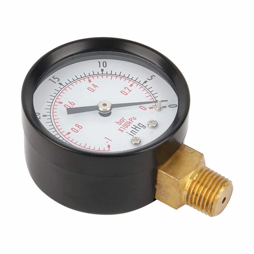 Vakuum Manometer 2 "Luftkompressor Wasser Öl Gas 1/4" NPT untere Halterung MF