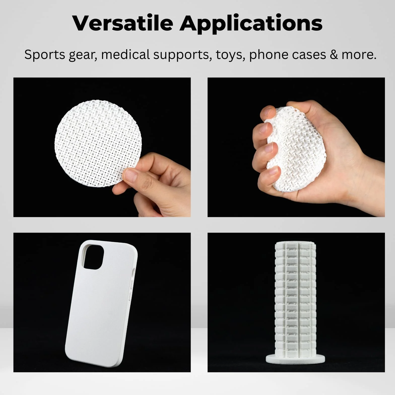 Siraya Tech Flex TPU Air – lekki, aktywnie pieniący się filament TPU, regulowana twardość 65A – 82 A, filament do drukarki 3D, szybkie drukowanie, miękki, do materiałów do druku 3D (biały, 1 kg)