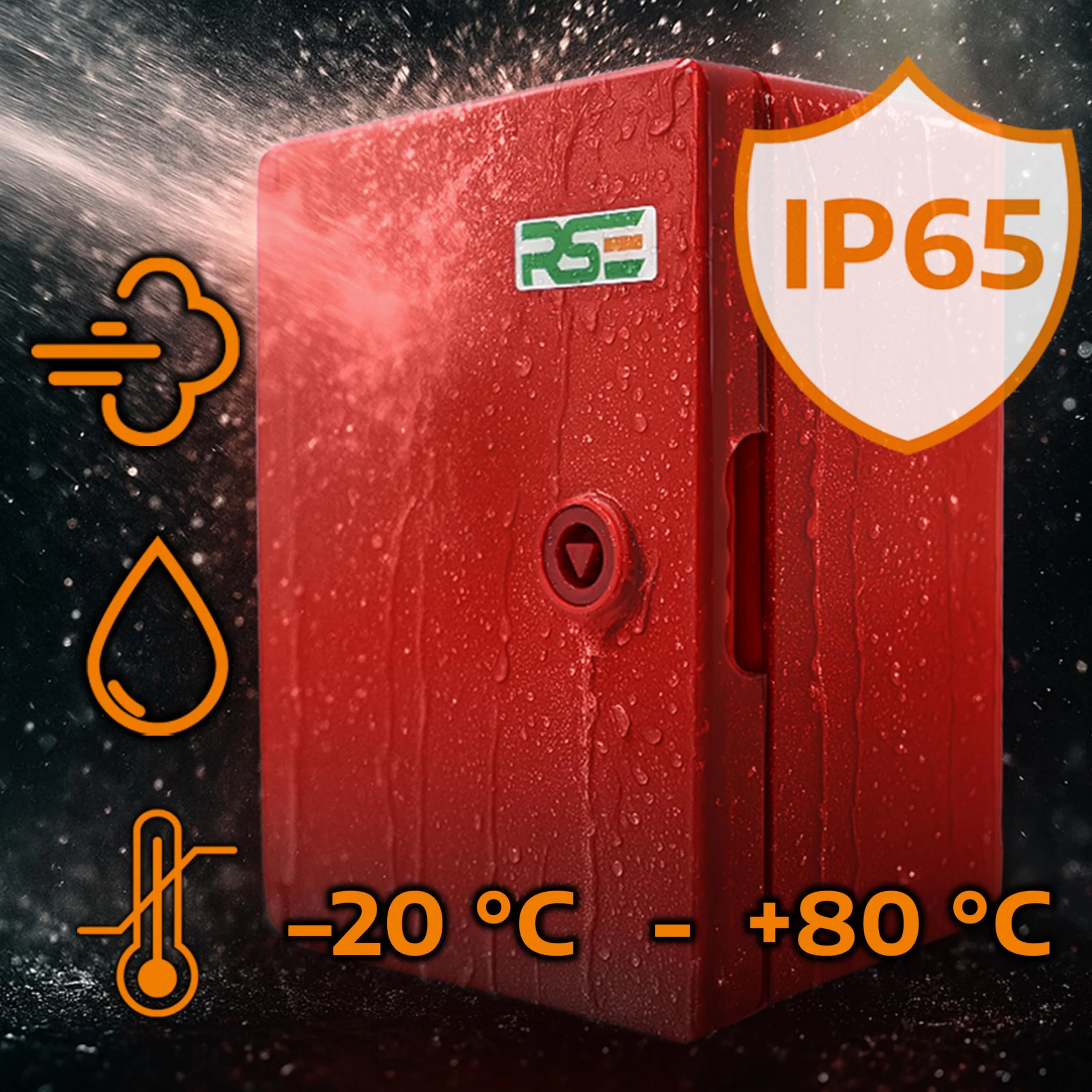 RSE Obudowa z tworzywa sztucznego ABS, IP65, szafka ścienna, obudowa przemysłowa, pusta obudowa, czarna, płyta montażowa, blokada 300 x 400 x 220 mm