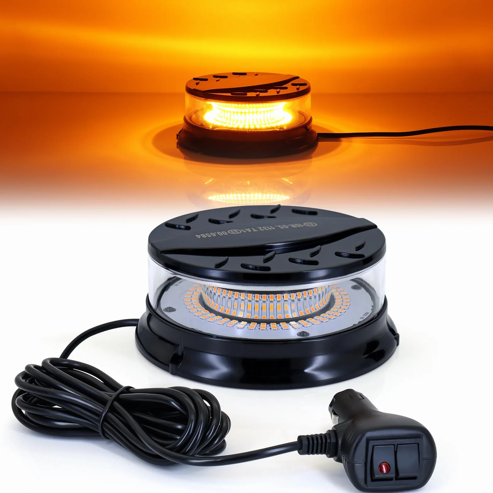 Dinfu Migające światło ostrzegawcze LED 12V-24V 23 tryby błysku z kablem magnetycznym 3m