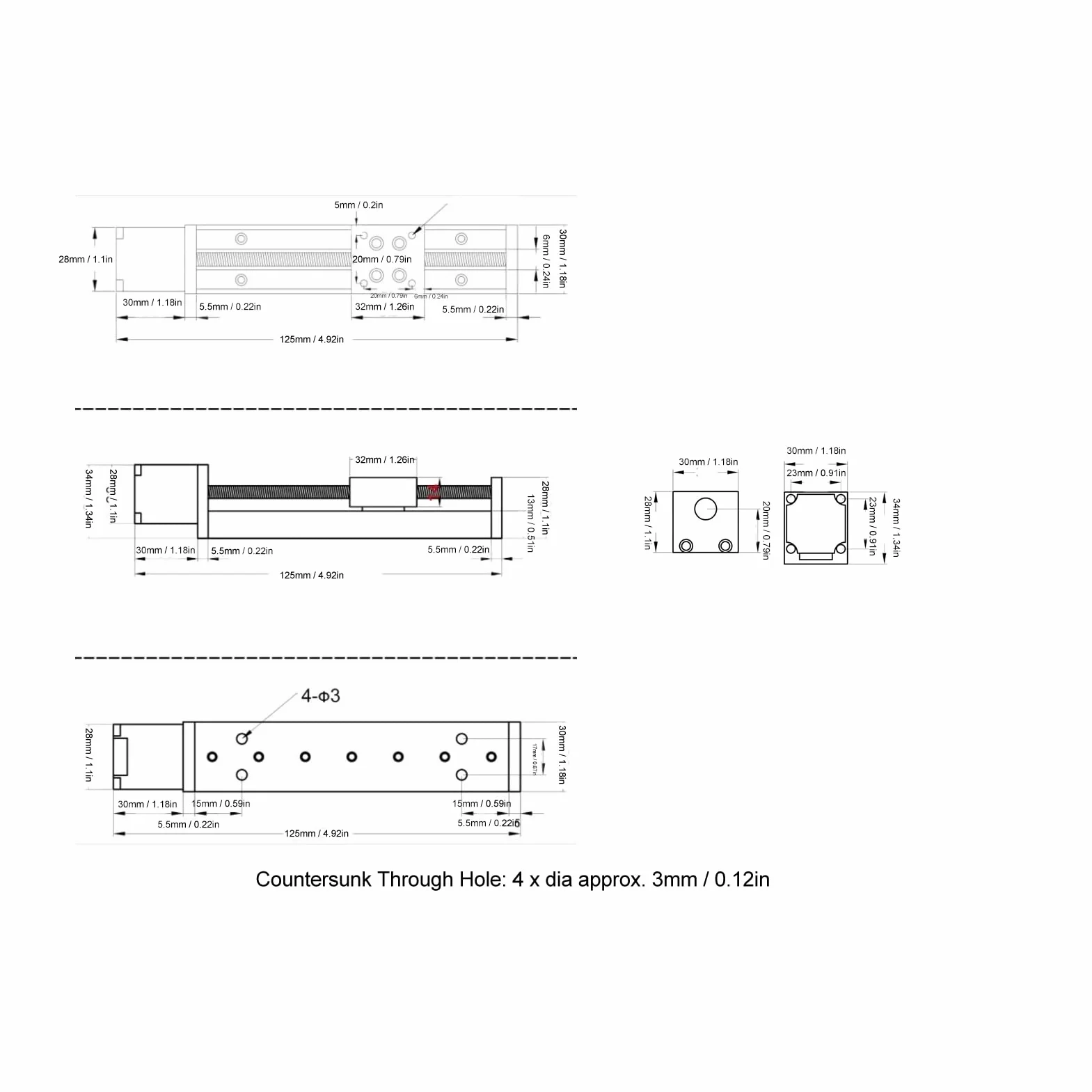 DIY Mini Linear Rail Guide Slide Actuator Stepper Motion Stage do frezów CNC