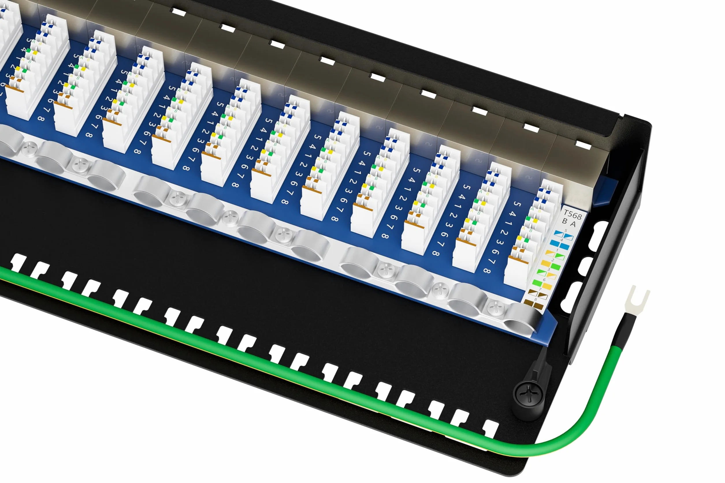 FGB CAT 7 Patchpanel panel dystrybucyjny 12-portowy - montaż stołowy/na ścianie/na biurko ekranowany 12X gniazdo RJ45 - LSA panel dystrybucyjny dla przełącznika sieciowego Gigabit