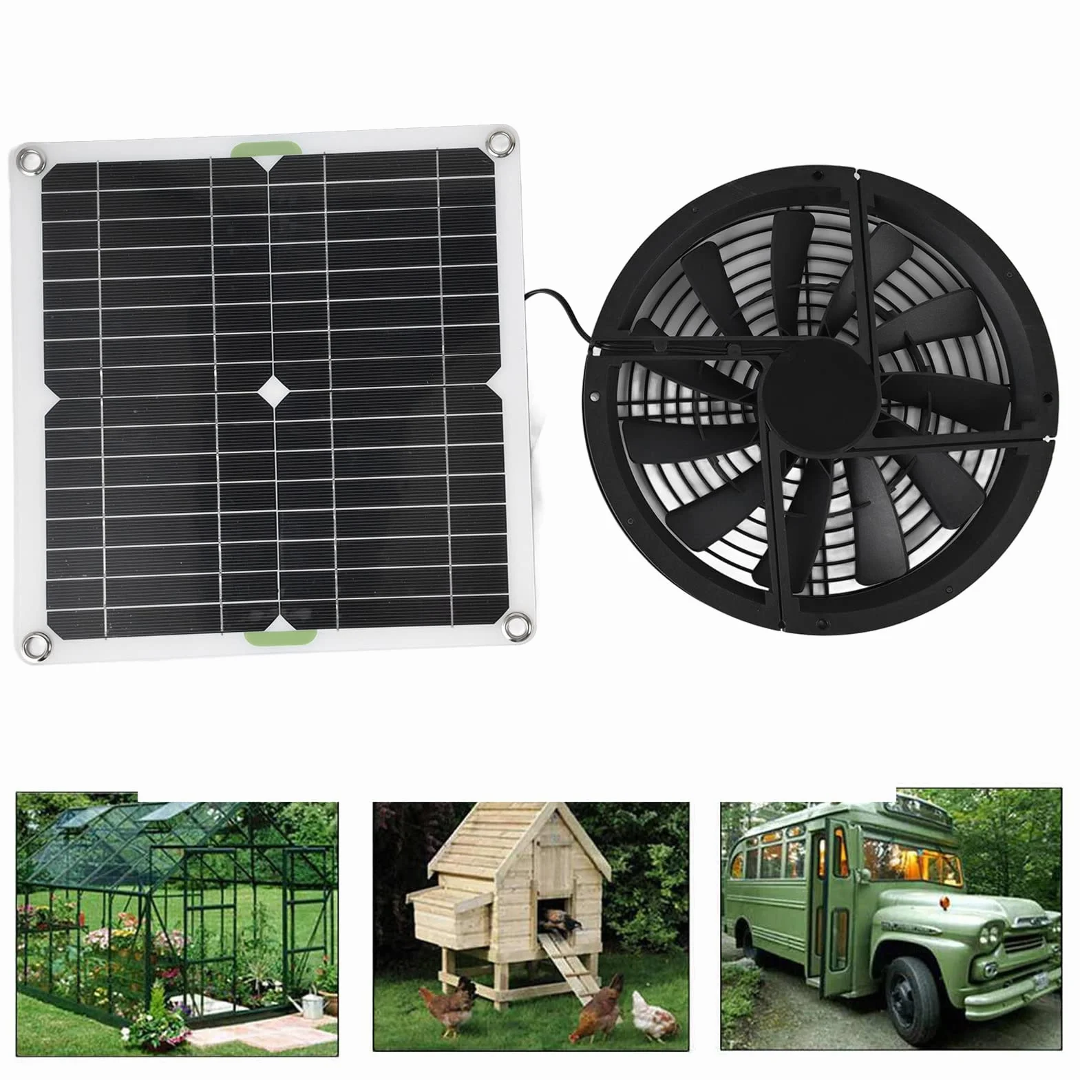 100W Solar Panel Fan Kit, Odporny Na Warunki Atmosferyczne Zasilany Energią Słoneczną Attic Ventilator, 12V 10in Panel Słoneczny Wentylator Wyciągowy