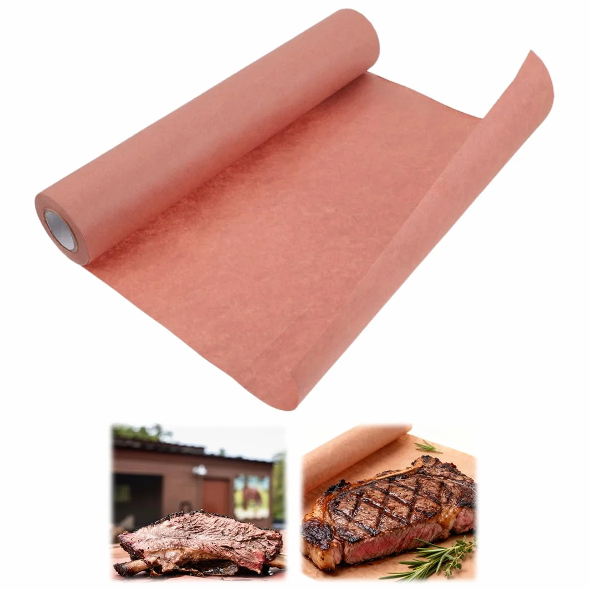 Papier rzeźniczy 30 cm x 18 m Rola papieru rzeźniczego Różowy, papier grillowy Papier rzeźniczy do wędzenia mięsa, papier rzeźniczy do grillowania, papier BBQ do grillowania, wędzenia, ryb, warzyw i