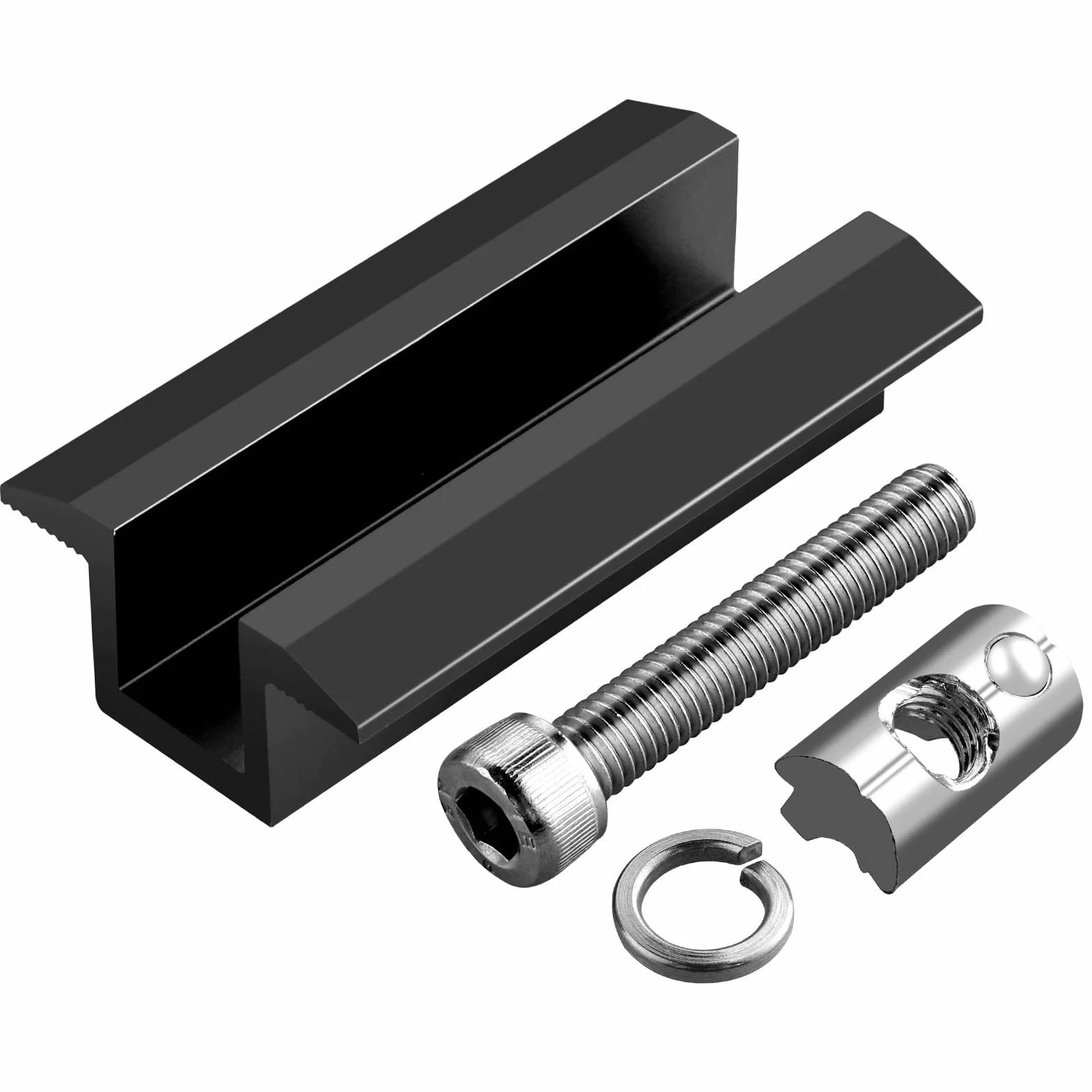 GETLITOOL Akcesoria do szyny montażowej PV, 10 szt. aluminiowy zacisk środkowy, fotowoltaiczne panele słoneczne do wysokości modułu 30-42 mm, wspornik modułów solarnych zaciski do montażu profili