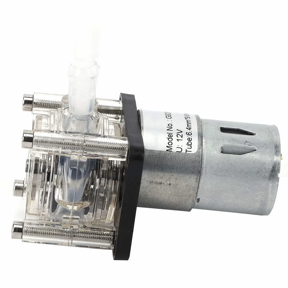 Oumefar Pompa perystaltyczna DC 12 V, pompa dozująca, pompa perystaltyczna, trzy rolki, duża pompa dozująca przepływu, ilościowa pompa dozująca kroplówka do skrzyni biegów, silników, laboratorium, akwarium