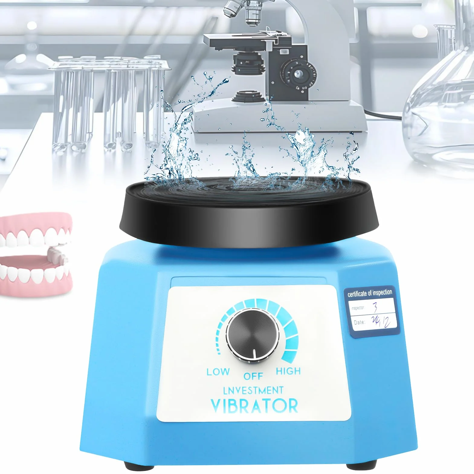 Płyta wibracyjna do gipsu, 70 W, 220 V, regulowana wibracja dentystyczna z nóżkami antywibracyjnymi, okrągły, elektryczny oscylator laboratoryjny do kształtów, formowania gumy, laboratorium i odlewu