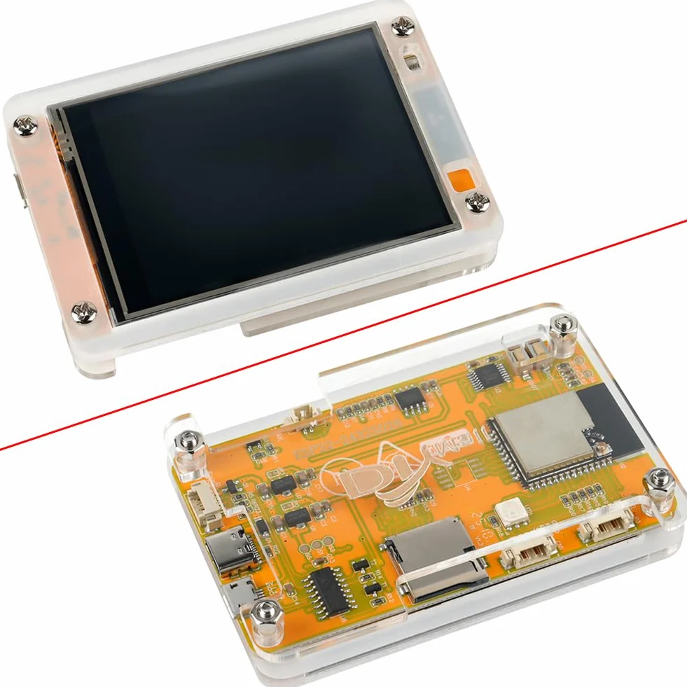 DIYmalls 2,8-calowy ESP32 wyświetlacz ESP32-2432S028R moduł rezystancyjny ekran dotykowy 240x320 TFT LCD ESP-32 płytka rozwojowa + akrylowa obudowa do Arduino
