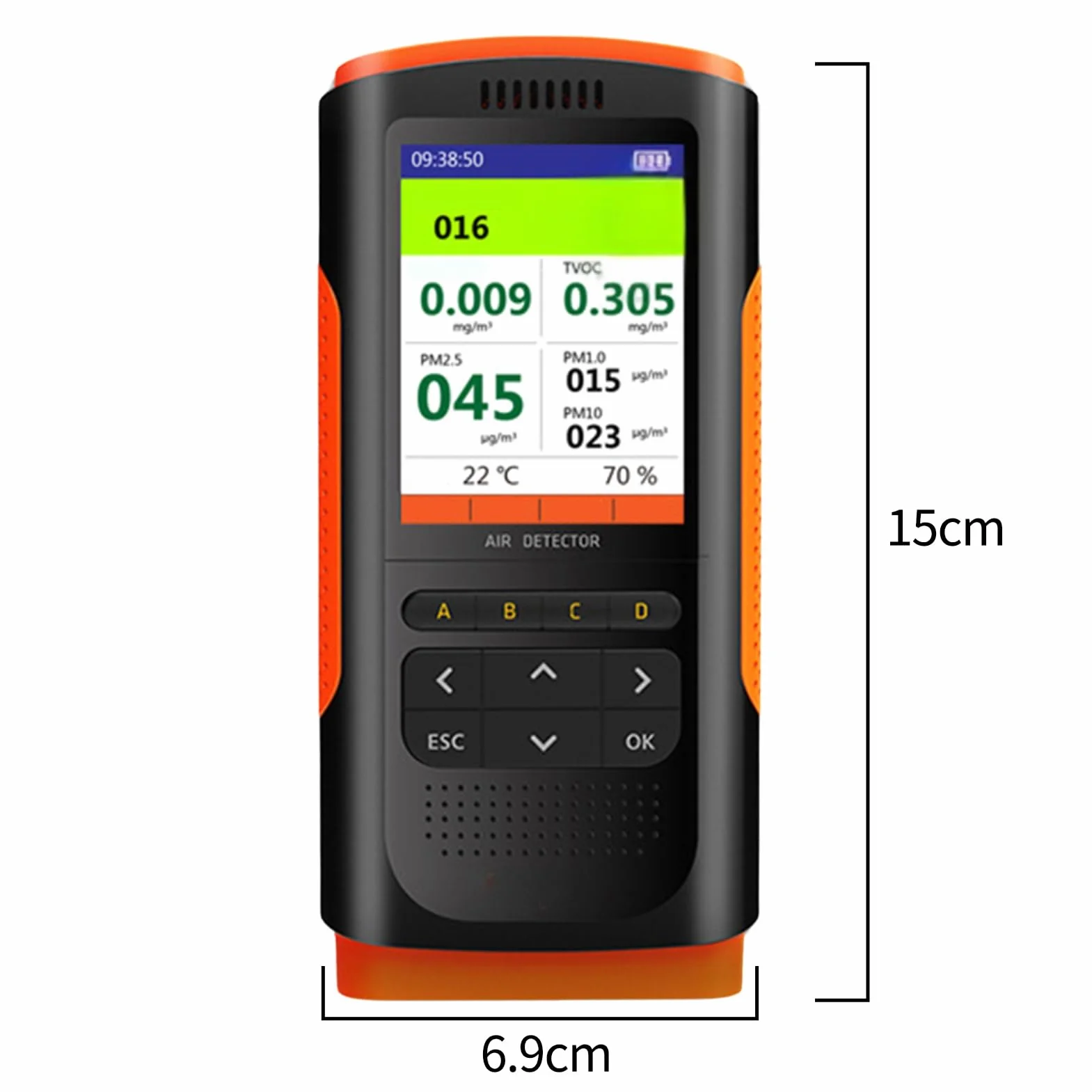 Jadeshay Tester jakości powietrza monitor jakości powietrza wykrywacz formaldehydu miernik zanieczyszczenia powietrza HCHO TVOC PM2.5/PM10 tester