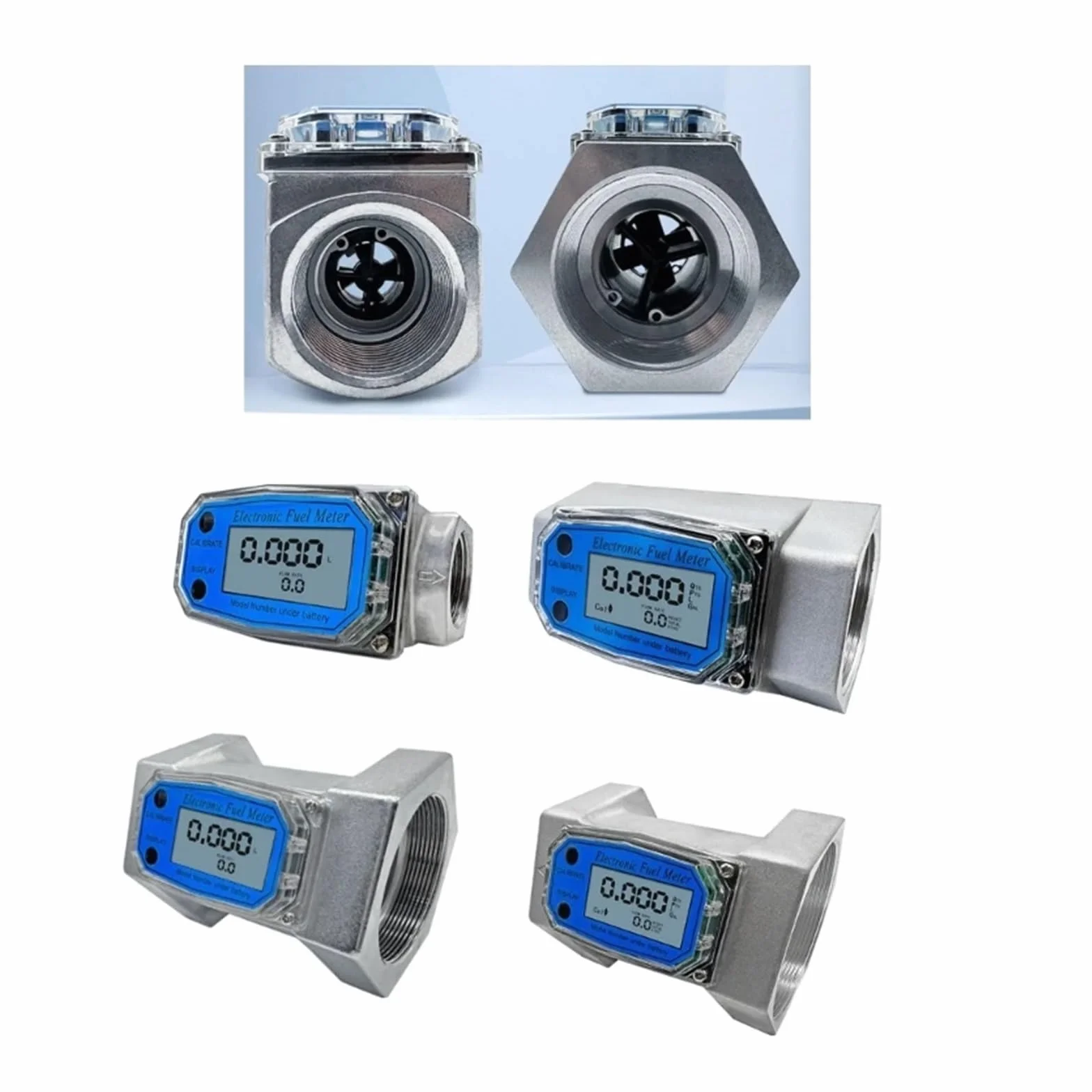 Miernik przepływu wody Przepływomierz 1 Cal/2 Cale/2,5 Cala/3 Cale LCD Cyfrowy Przepływomierz Cieczy Elektroniczny Przepływomierz Do Wody Mocznikowej Paliwa z Monitorowaniem Cen(2 inches)