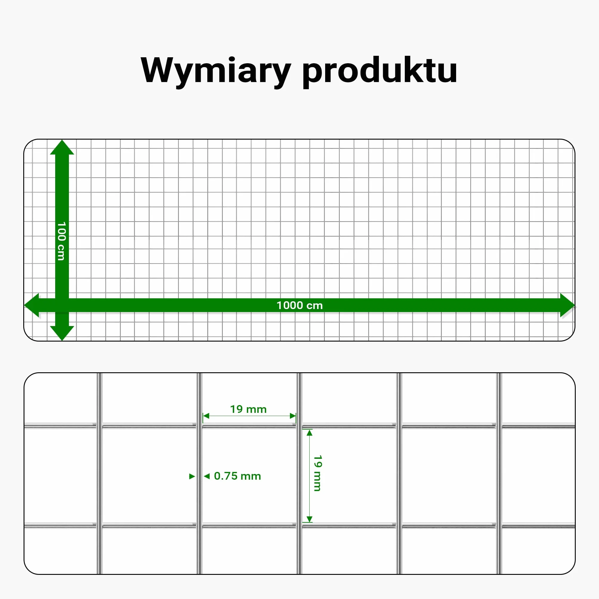 Wiltec Siatka ogrodzeniowa ocynkowana 1 x 10 m, stalowa siatka leśna na woliery i gryzonie, drut 0,75 mm, oczka 19 x 19 mm, trwała ochrona dla upraw i ogrodów