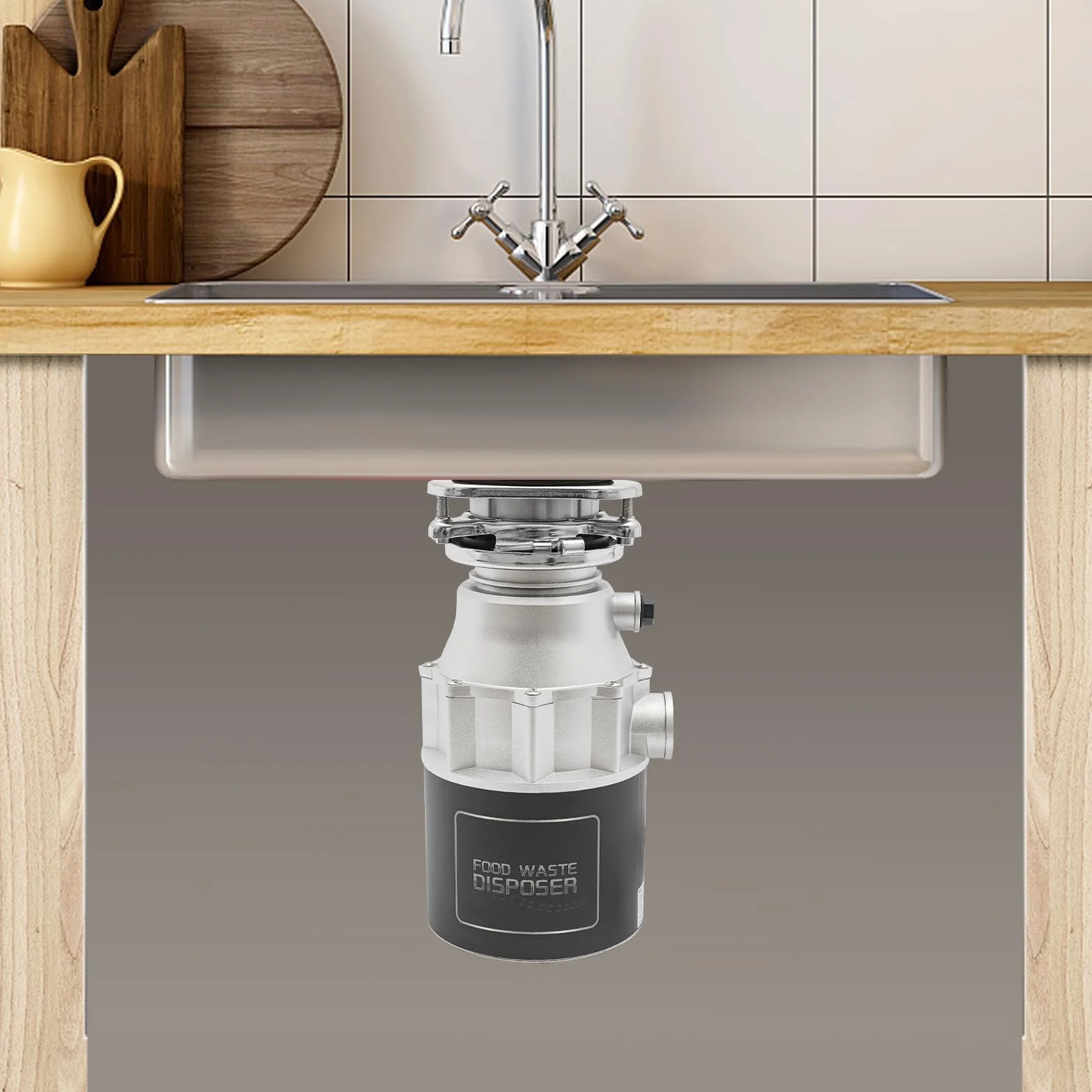 MINRS Rozdrabniacz do odpadów kuchennych, 560 W, z włącznikiem powietrza, 3600 obr./min, 1,15 l, odpady żywnościowe, młynek do zlewu, rozdrabniacz odpadów