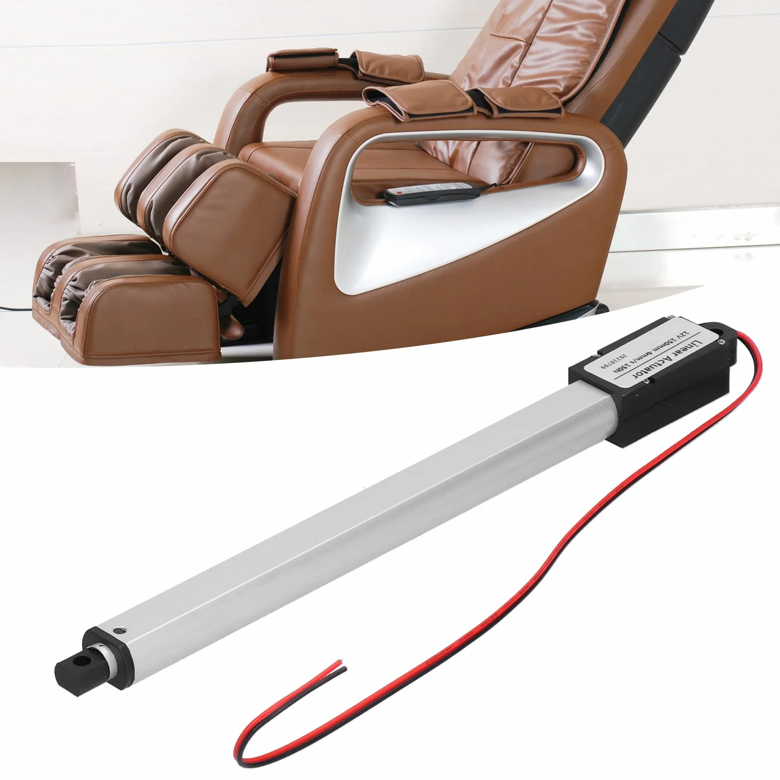 12V 150mm Mini Elektryczny Siłownik Liniowy z Wewnętrznym Wyłącznikiem Krańcowym Redukcja Szumów do Foteli Masujących Elektryczne Wózki Inwalidzkie (Skok 150mm-8mm/s-70N)