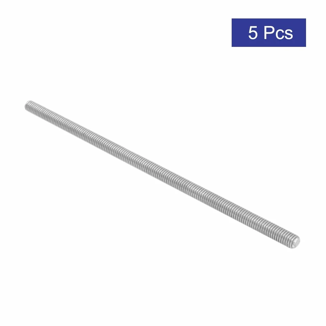 Sourcingmap M5 x 120 mm stal nierdzewna 304 w pełni gwintowane pręty prętowe sprzęt 5 szt