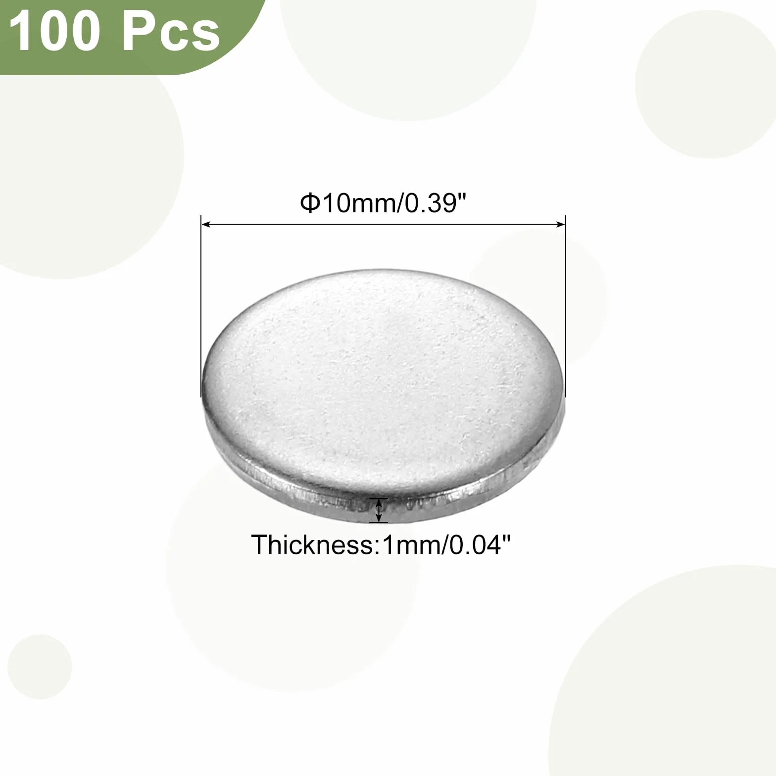 QUARKZMAN Krążki ze stali nierdzewnej 304 10 mm 1 mm Płaskie Okrągłe 100 sztuk