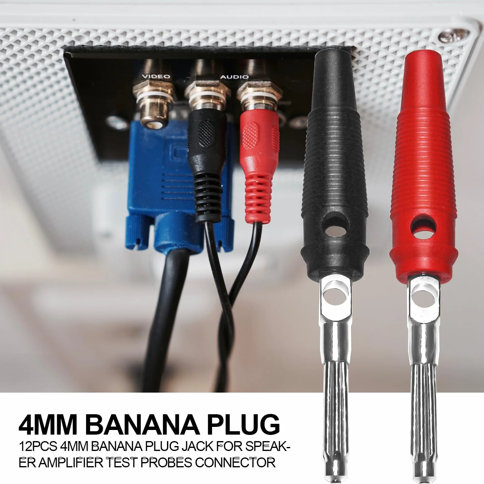 Wtyki bananowe 4 mm 32 A pozłacane lutowanie adapter wysoki prąd czerwony czarny