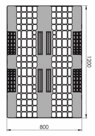 Paleta Plastikowa 120x80 Ażurowa na Płozach Niebieska 1280WN