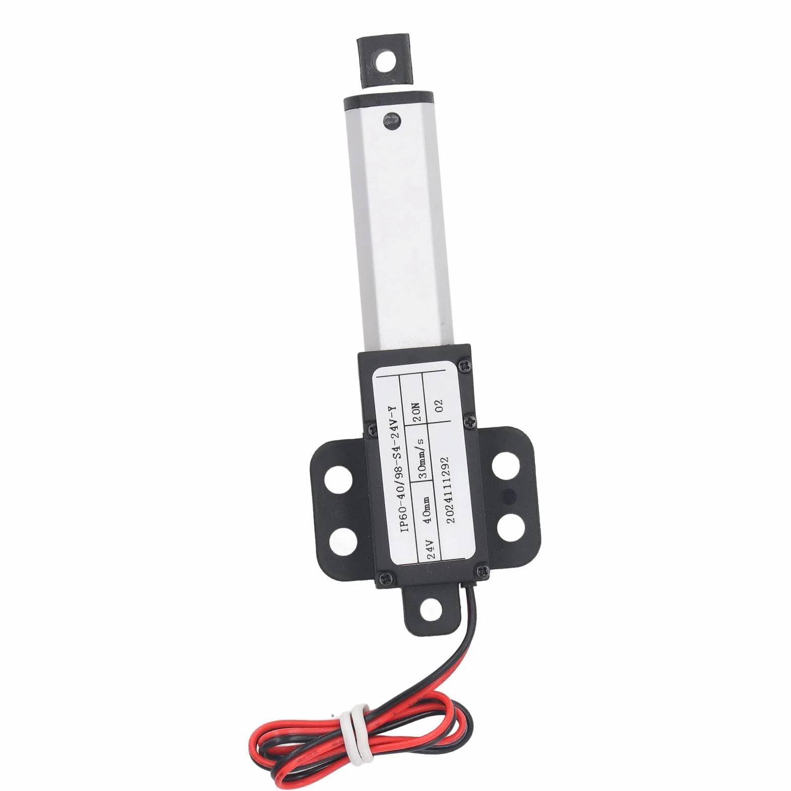 Mini Elektryczny Siłownik Liniowy, 24 V DC, Skok 50 Mm, Ciąg 20 N, prędkość 30 Mm/s Siłownik Ruchu Liniowego, Mini Siłownik Liniowy ze Skrzydełkiem do łopatek Wentylatora, Szafki